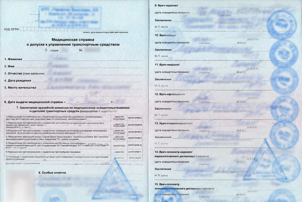 срок действия мед справки для замены прав